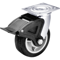 Total Locking Caster, Swivel with Brake, 6" (152.4 mm), Rubber, 450 lbs. (204 kg.) Superchem Industries