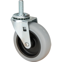 Stem Caster, Swivel, 3" (76 mm) Dia., 80 lbs. (36 kg.) Capacity Superchem Industries