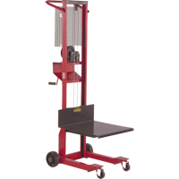 Platform Lift Stacker, Hand Winch Operated, 500 lbs Capacity, 54" Max Lift Superchem Industries