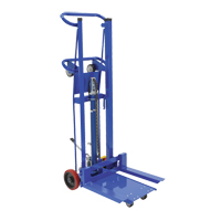 Platform Lift Stacker, Foot Pump Operated, 750 lbs. Capacity, 52" Max Lift Superchem Industries
