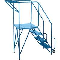 Mechanics/Maintenance Rolling Ladder, Steel, 4 Steps, 38" Platform Height Superchem Industries