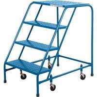 CSA Rolling Step Ladder, 4 Steps, 22" Step Width, 37" Platform Height, Steel Superchem Industries