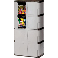 Armoire robuste, Plastique, 3 Tablettes, 72" h x 36" la x 18" P, Mica et charbon Superchem Industries