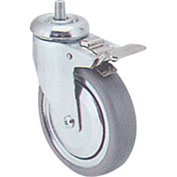 Zinc Plated Caster, Swivel with Brake, 3" (76 mm) Dia., 150 lbs. (68 kg.) Capacity Superchem Industries