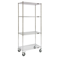 Chariots en treillis m&eacute;tallique, Chrom&eacute;, 48" x 80" x 24", Capacit&eacute; 800 lb Superchem Industries