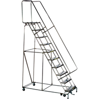 &eacute;chelles roulantes &agrave; marche verrouillable, 5 marches, Largeur de la marche 24", Hauteur de la plateforme 50", Acier inoxydable Superchem Industries