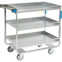 Guard Rail Carts, 3 Tiers, 23" W x 37-1/4" H x 38-5/8" D, 700 lbs. Capacity Superchem Industries