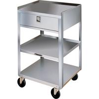 Stainless Steel Equipment Stands, 300 lbs. Capacity, Stainless Steel, 16-3/4" x W, 30-1/8" x H, 18-3/4" D, 1 Drawers Superchem Industries