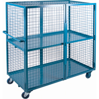 Wire Mesh Truck, 2 Tiers, 63" L x 32" W x 62.5" H, 1200 lbs. Cap. Superchem Industries