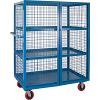 Wire Mesh Truck, 3 Tiers, 51" L x 32" W x 62.5" H, 2400 lbs. Cap. Superchem Industries