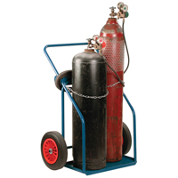 Gas Cylinder Carts, Rubber Wheels, 13" W x 25" L Base, 1000 lbs. Superchem Industries