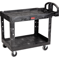 Heavy Duty Utility Cart - 4546-00, 2 Tiers, 26" x 33-1/4" x 55", 750 lbs. Capacity Superchem Industries