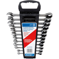 12-PC Long Pattern Metric Ratcheting Combination Wrench Set, Plain Handle Superchem Industries