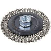 Brosse pour cordon de soudure, Dia. 5", Fils 0,022", Arbre 5/8"-11, Acier inoxydable Superchem Industries