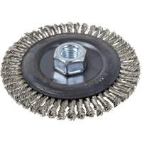 Brosse pour cordon de soudure, Dia. 4", Fils 0,022", Arbre 5/8"-11, Acier inoxydable Superchem Industries