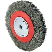 Brosse &agrave; fils cr&ecirc;p&eacute;s 101F-2M, 6" dia., Fils 0,014", Arbre 1/2" - 2" Superchem Industries