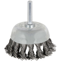 Brosse boisseau &agrave; fils nou&eacute;s torsad&eacute;s mont&eacute; sur mandrin 8046, 1-1/8" dia. Superchem Industries