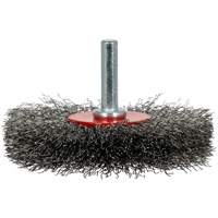 Brosse radiale &agrave; fils cr&ecirc;p&eacute;s mont&eacute; sur mandrin ER300-12, 3", Fils ,012" Superchem Industries
