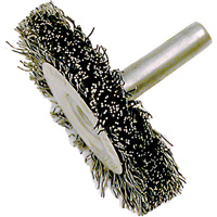 Brosse radiale &agrave; fils cr&ecirc;p&eacute;s mont&eacute; sur mandrin ER200-12, 2", Fils ,012" Superchem Industries