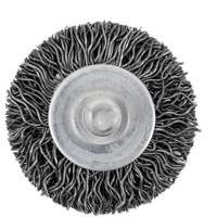 Brosse radiale &agrave; fils cr&ecirc;p&eacute;s mont&eacute; sur mandrin 126, 1-1/2", Fils 0,02", Tige 1/4" Superchem Industries
