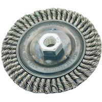 Brosse pour cordon de soudure, Dia. 4", Fils 0,022", Arbre 5/8"-11, Acier Superchem Industries