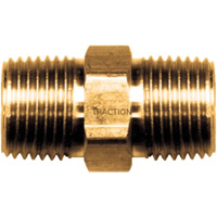 Hex Nipple, Brass, 3/8" x 1/4", NPT x NPT Superchem Industries