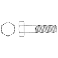 Hex Head Cap Screw, 1/2"-13 Dia., 1" L, Plain, Coarse, Grade 5 Superchem Industries