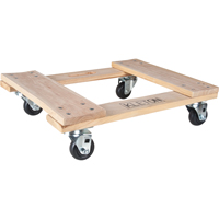 Hardwood Dolly, Polyolefin Wheels, 1000 lbs. Capacity, 18" W x 24" D x 7" H Superchem Industries