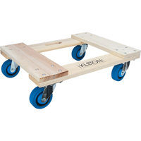 Hardwood Dolly, Rubber Wheels, 1400 lbs. Capacity, 18" W x 24" D x 7" H Superchem Industries