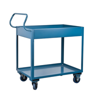 Deep Lipped Service Cart, 2 Tiers, 24" W x 47" H x 36" D, 1200 lbs. Capacity Superchem Industries