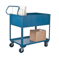 Deep Lipped Service Cart, 2 Tiers, 24" W x 47" H x 36" D, 1200 lbs. Capacity Superchem Industries