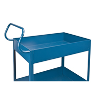 Deep Lipped Service Cart, 2 Tiers, 24" W x 47" H x 36" D, 1200 lbs. Capacity Superchem Industries