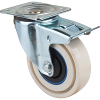 Sandwich Casters, Swivel with Brake, 4" (101.6 mm), Nylon, 440 lbs. (199.58 kg.) Superchem Industries