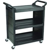 Bussing Cart with End Panels, 3 Tiers, 18-5/8" x 36-5/8" x 33-5/8", 150 lbs. Capacity Superchem Industries