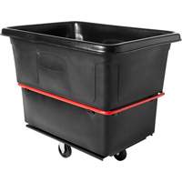 Heavy-Duty Utility Cube Truck, Black Recycled Plastic, 48-1/4" L x 34-1/8" W x 37-7/8" H, 20 cu. ft. Volume, 1200 lbs. Capacity Superchem Industries