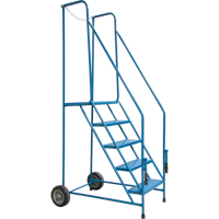 Trailer Access Rolling Ladder with Rails, 4 Steps, 22" Step Width, 37" Platform Height, Steel Superchem Industries