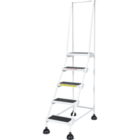 Light-Duty Stop-Step Ladders, 5 Steps, 16" Step Width, 47-11/16" Platform Height, Steel Superchem Industries