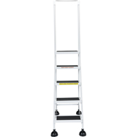 Light-Duty Stop-Step Ladders, 5 Steps, 16" Step Width, 47-11/16" Platform Height, Steel Superchem Industries