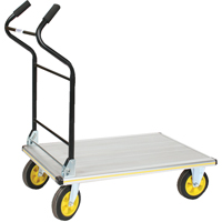 Chariot &agrave; plateforme avec poign&eacute;e ergonomique pliante, Aluminium, 660 lb, 35-1/2" lo x 24" la, Hauteur 41" Superchem Industries