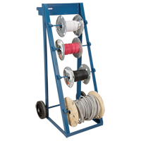 Portable Wire Reel Caddy, Steel, 4 Rod, 24-1/2" W x 49" H x 23" D, 400 lbs. Capacity Superchem Industries