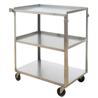 Shelf Carts, 3 Tiers, 17-5/8" W x 33" H x 27-1/8" D, 300 lbs. Capacity Superchem Industries