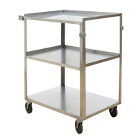 Shelf Carts, 3 Tiers, 18" W x 32" H x 27-3/8" D, 500 lbs. Capacity Superchem Industries