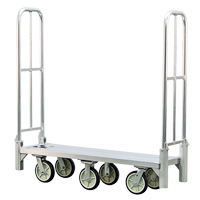 Aluminum U-Boat Folding Bulk Delivery Cart, 18" W x 61" L, 1200 lbs. Cap., Polyurethane Wheels Superchem Industries