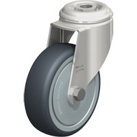 Roulette en &eacute;lastom&egrave;re thermoplastique acier inoxydable, Pivotant, Diam&egrave;tre 4" (102 mm), Capacit&eacute; 240 lb (108 kg) Superchem Industries