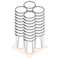 Nestable Polyethylene Drum, 55 US gal (45 imp. gal.), Open Top, Yellow Superchem Industries