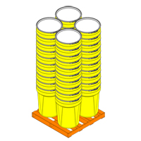 Nestable Polyethylene Drum, 30 US gal (25 imp. gal.), Open Top, Yellow Superchem Industries