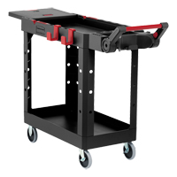 Chariot utilitaire robuste et polyvalent, 2 tiers, 17-3/4" x 36" x 46-1/5", Capacit&eacute; 500 lb Superchem Industries
