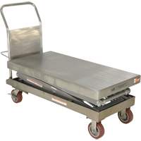 Manual Hydraulic Scissor Lift Table, 47-1/2" L x 24" W, Partial Stainless Steel, 1500 lbs. Capacity Superchem Industries