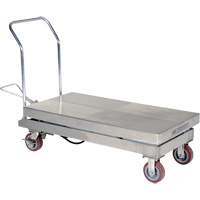 Manual Hydraulic Scissor Lift Table, 47" L x 24" W, Partial Stainless Steel, 2000 lbs. Capacity Superchem Industries