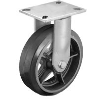 Heavy-Duty Plate Caster, Swivel, 6" (152.4 mm), Rubber, 450 lbs. (204 kg.) Superchem Industries